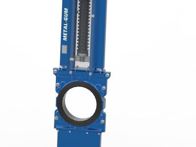 Zasuwa nożowa cięgnowa z uszczelnieniem wargowym Napęd pneumatyczny DN50 - DN1000 PN10 1.0 MPa